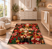 Cute Chibi Nutcracker Rug in a nursery beside a crib and dresser