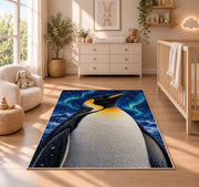 Emperor Penguin Rug in a nursery beside a crib and dresser