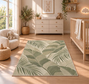 Tropical Leaf Area Rug, Sage Green Botanical Pattern Rug, Calm Nature Inspired Room Decor - Image 4