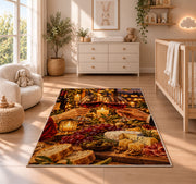 wine toast candlelight rug in a nursery beside a crib and dresser