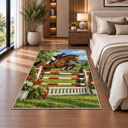 Show Jumping Horse Rug in a bedroom beside the bed