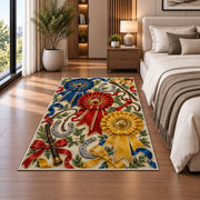 Horse Show Rosette Ribbons Rug in a bedroom beside the bed