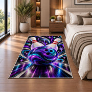 Sparkle Galaxy Bowling Ball Rug in a bedroom beside the bed