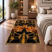 Art Deco Cheers Rug in a bedroom beside the bed