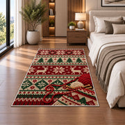 Nordic Knit Pattern Rug in a bedroom beside the bed