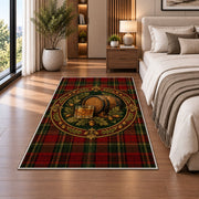 Tartan Whiskey Rug in a bedroom beside the bed