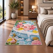 Axolotl Bubble Bath Rug in a bedroom beside the bed