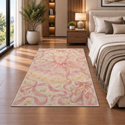 Pink tutu on hanger rug in a bedroom beside the bed