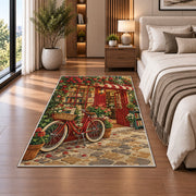 Bicycle at the Bookshop rug in a bedroom beside the bed
