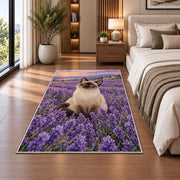 Siamese Cat Lavender rug in a bedroom beside the bed