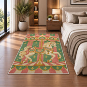 Carousel Horse Rug in a bedroom beside the bed