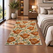 Highland Cow Pattern Rug in a bedroom beside the bed