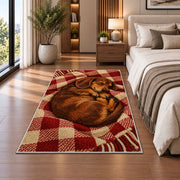 Sleeping Dachshund Blanket Rug in a bedroom beside the bed