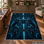 Blue Circuit Controller Area Rug shown in room setting, view 5