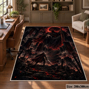 Crimson Dragon Fantasy Area Rug shown in room setting, view 5