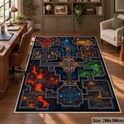 Colorful Dungeon Maze Area Rug shown in room setting, view 5