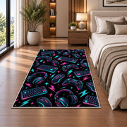Gaming Gear Pattern rug in a bedroom beside the bed