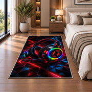 RGB Gaming Headset rug in a bedroom beside the bed