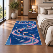 Gymnastics Tumbling Rug in a bedroom beside the bed
