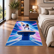Gymnastics Vault Rug in a bedroom beside the bed