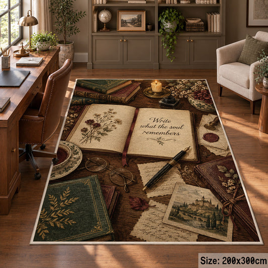 Open Book Botanical Area Rug shown in room setting, view 5