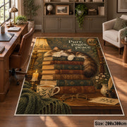Cat on Antique Books Area Rug shown in room setting, view 5