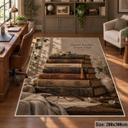 Weathered Books Floral Area Rug shown in room setting, view 5