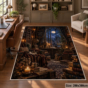Moonlit Library Reading Nook Area Rug shown in room setting, view 5