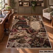 Romantic Floral Books Area Rug shown in room setting, view 5