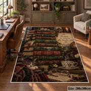 Vintage Book Stack and Tea Area Rug shown in room setting, view 5