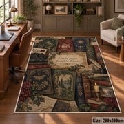 Botanical Vintage Books Area Rug shown in room setting, view 5