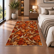 Shed Antlers Autumn rug in a bedroom beside the bed