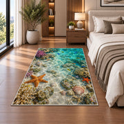 Turquoise Coral Reef Rug, Starfish Ocean Area Carpet for Coastal Bedroom and Kids Room Decor - image 5