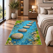River Stepping Stone Rug, Blue Water Garden Area Carpet for Kids Bedroom and Nature Room Decor - image 5