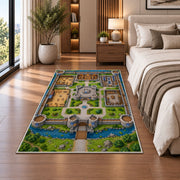 Green Town Street Map Rug, River and Roads Area Carpet for Kids Playroom and Bedroom Decor - image 5