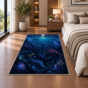 Deep Blue Underwater Rug, Ocean Reef Area Carpet for Kids Bedroom and Coastal Living Room Decor - image 5
