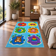 Colorful Sea Creature Shapes Rug, Blue Ocean Area Carpet for Kids Bedroom and Playroom Decor - image 5