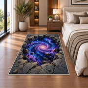 Purple Galaxy Portal Rug, Cracked Stone Cosmic Area Carpet for Bedroom and Fantasy Room Decor - image 5