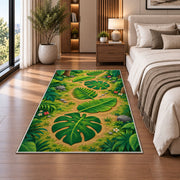 Green Tropical Leaf Path Rug, Botanical Garden Area Carpet for Kids Bedroom and Living Room Decor - image 5