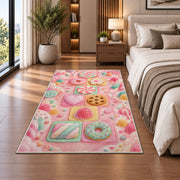 Pink Garden Shapes Rug, room view 5