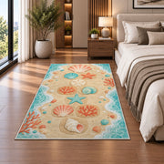 Pastel Peach Floral Mandala Rug, room view 5
