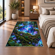 Glowing Blue Forest Stream Rug, room view 5