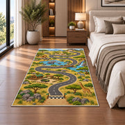 Green Countryside Road Rug, room view 5