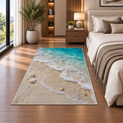Turquoise Shore Waves Rug, room view 5