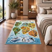 Animal World Map Rug, room view 5