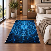 Blue Celestial Compass Rug, room view 5