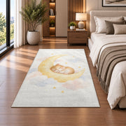 Baby Golden Crescent Rug, Printed Area Carpet for Kids Bedroom and Cozy Living Room Decor - image 5