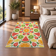 Bright Fruit Medallion Rug, Printed Area Carpet for Kids Bedroom and Cozy Living Room Decor - image 5