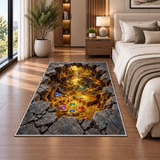 Golden Stone Vortex Rug, Printed Area Carpet for Kids Bedroom and Cozy Living Room Decor - image 5