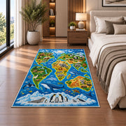 Wildlife Continent Map Rug, Printed Area Carpet for Kids Bedroom and Cozy Living Room Decor - image 5